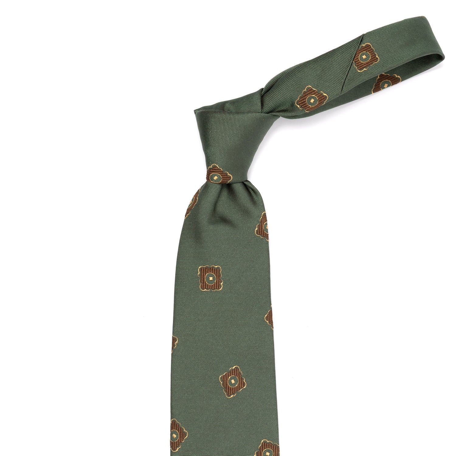 CA Archivio Storico: Krawatte "Medaglioni Jacquard" aus reiner Seide - handrolliert